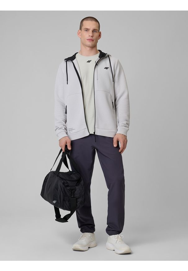 4f - 4F Spodnie treningowe szybkoschnące męskie - szare M. Kolor: szary. Materiał: skóra. Sport: fitness