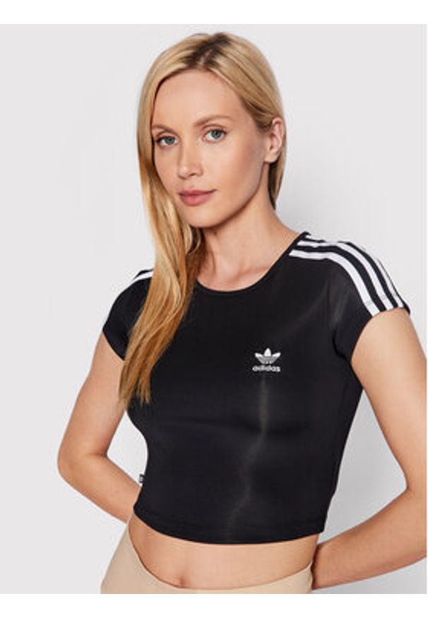 Adidas - adidas T-Shirt adicolor Classics 3-Stripes HM4710 Czarny Slim Fit. Kolor: czarny. Materiał: syntetyk