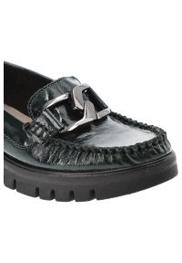 Zielone Półbuty Lemar Damskie Eleganckie Obuwie. Okazja: na co dzień, do pracy. Kolor: zielony. Materiał: jeans, skóra. Styl: elegancki #6