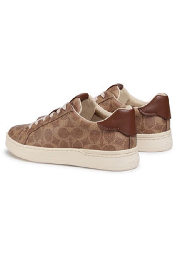 Coach Sneakersy Lowline Luxe Sig G5061 Brązowy. Kolor: brązowy. Materiał: skóra