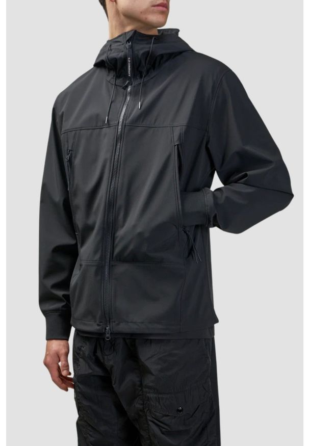 C.P. Company - C.P. COMPANY Czarna męska kurtka wiatrówka Outerwear. Kolor: czarny