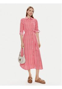 Vero Moda Sukienka koszulowa Ilisa 10306597 Różowy Regular Fit. Kolor: różowy. Materiał: bawełna. Typ sukienki: koszulowe #6