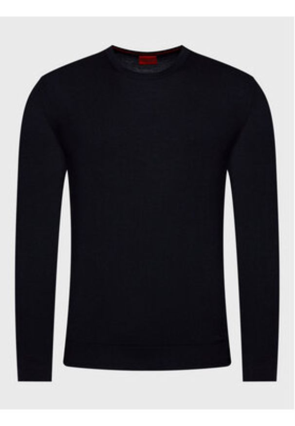 Hugo Sweter San Cedric-M1 50476832 Czarny Slim Fit. Kolor: czarny. Materiał: wełna