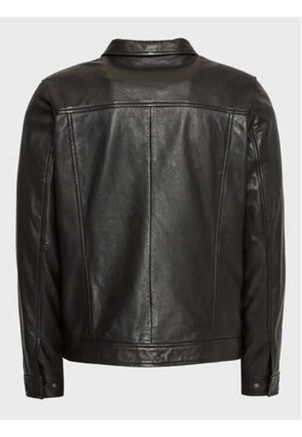 Serge Pariente Kurtka skórzana Tyson Czarny Regular Fit. Kolor: czarny. Materiał: skóra