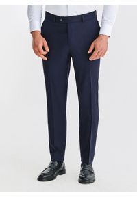 Pako Lorente - PAKO LORENTE - Wełniany granatowy garnitur męski. Kolor: niebieski. Materiał: wełna #10