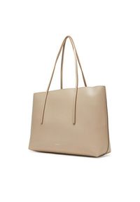 Calvin Klein Torebka Foil Logo Tote W/Pouch LV04F3274G Beżowy. Kolor: beżowy. Materiał: skórzane