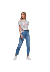 Koszulka turystyczna damska Superdry Vintage Logo Tropical t-shirt. Kolor: biały. Materiał: bawełna. Wzór: nadruk #2