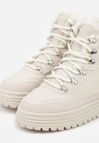 Born2be - Beżowe Sneakersy na Grubej Podeszwie z Futerkiem Alweda. Okazja: na co dzień. Kolor: beżowy. Materiał: futro #3