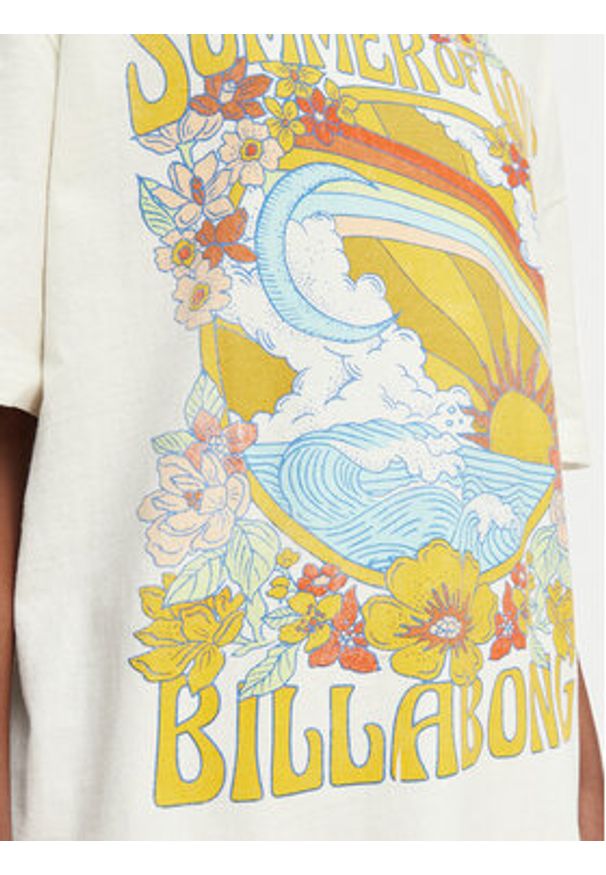Billabong T-Shirt Summer Of Love EBJZT00592 Biały Loose Fit. Kolor: biały. Materiał: bawełna