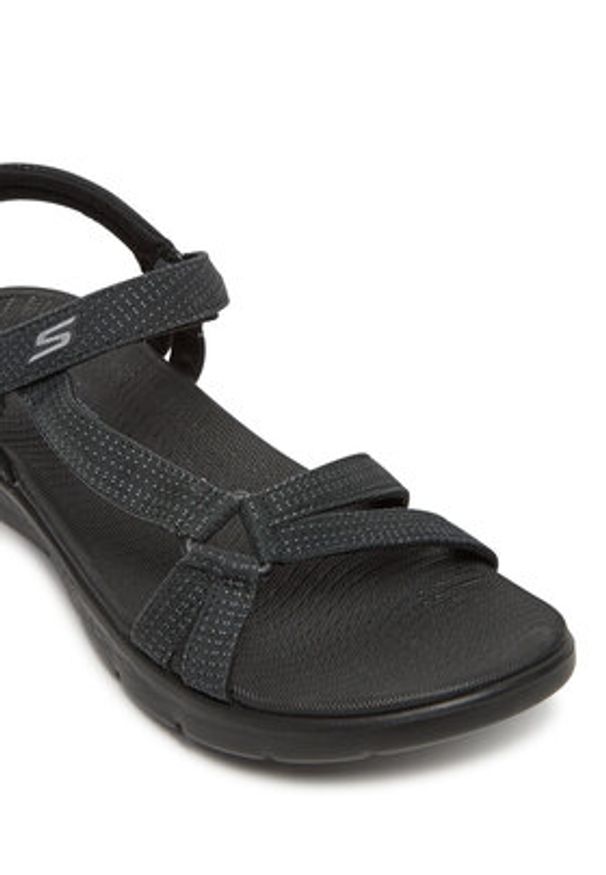 skechers - Skechers Sandały Go Walk Flex Sandal-Sublime 141451/BBK Czarny. Kolor: czarny. Materiał: materiał