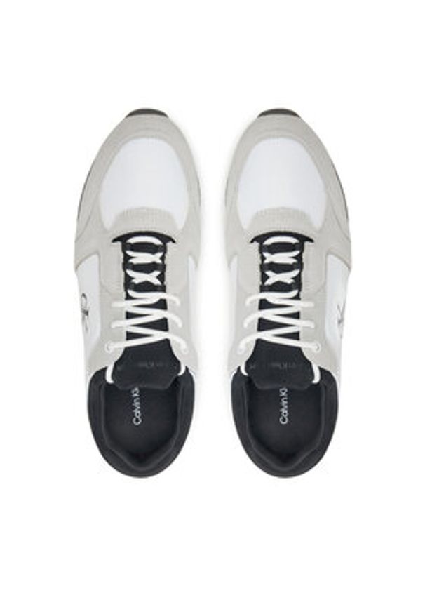 Calvin Klein Jeans Sneakersy Retro Sock Runner Mg Wmm YM0YM01152 Biały. Kolor: biały. Materiał: skóra