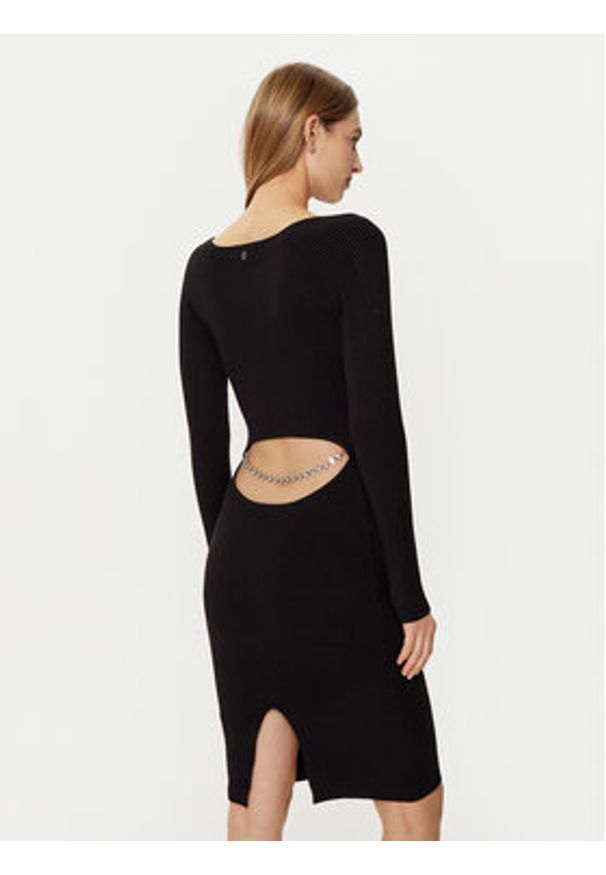 Guess Sukienka dzianinowa W5RK07 Z2YJ2 Czarny Regular Fit. Kolor: czarny. Materiał: wiskoza