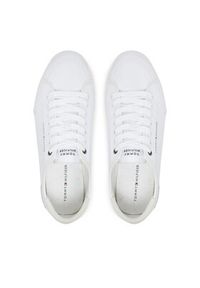 TOMMY HILFIGER - Tommy Hilfiger Tenisówki Core Corporate Vulc Canvas FM0FM05398 Biały. Kolor: biały. Materiał: materiał #3