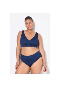 ULLA POPKEN - Damskie Figi od bikini figi wysoki stan drobna faktura. Stan: podwyższony. Kolekcja: plus size. Kolor: niebieski. Materiał: poliester, elastan, poliamid, materiał #1