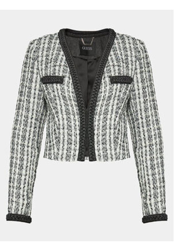 Guess Marynarka Tosca Braid Boucle J W4RN38 WFWV2 Czarny Regular Fit. Kolor: czarny. Materiał: syntetyk