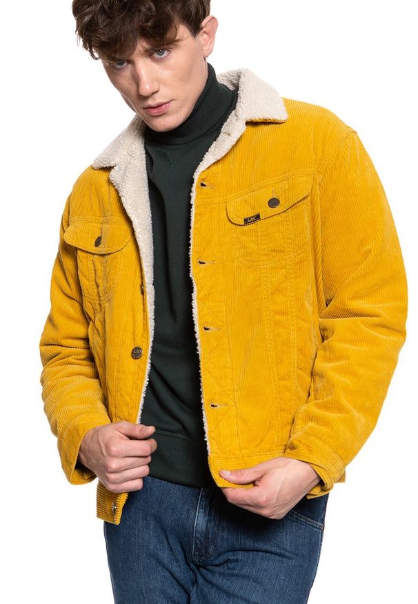 Lee - KURTKA ZIMOWA LEE SHERPA RIDER NUGGET GOLD L87ADC99 112122833. Materiał: sztruks. Sezon: zima