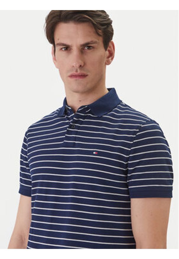 TOMMY HILFIGER - Tommy Hilfiger Polo 1985 MW0MW17770 Granatowy Regular Fit. Typ kołnierza: polo. Kolor: niebieski. Materiał: bawełna