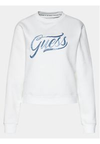 Guess Bluza Cn Stones Logo W4RQ14 KB681 Biały Relaxed Fit. Kolor: biały. Materiał: syntetyk