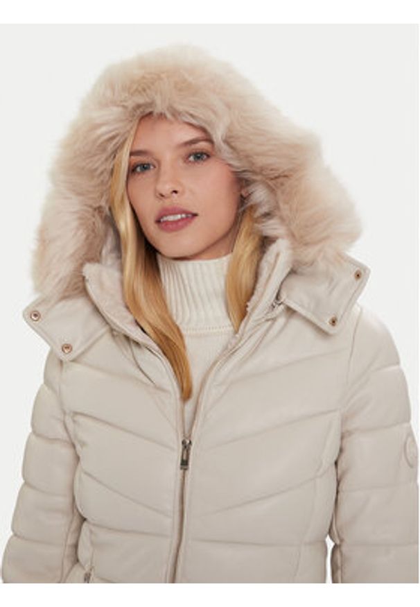 Morgan Kurtka zimowa 242-GKIDIA Beżowy Regular Fit. Kolor: beżowy. Materiał: skóra. Sezon: zima