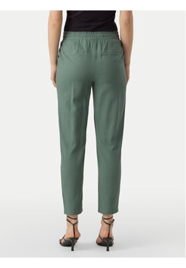 Vero Moda Spodnie materiałowe Jesmilo 10279691 Zielony Regular Fit. Kolor: zielony. Materiał: len, wiskoza