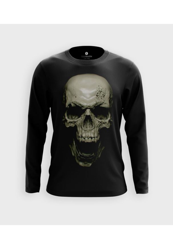 MegaKoszulki - Koszulka męska z dł. rękawem Skull 3D. Materiał: bawełna