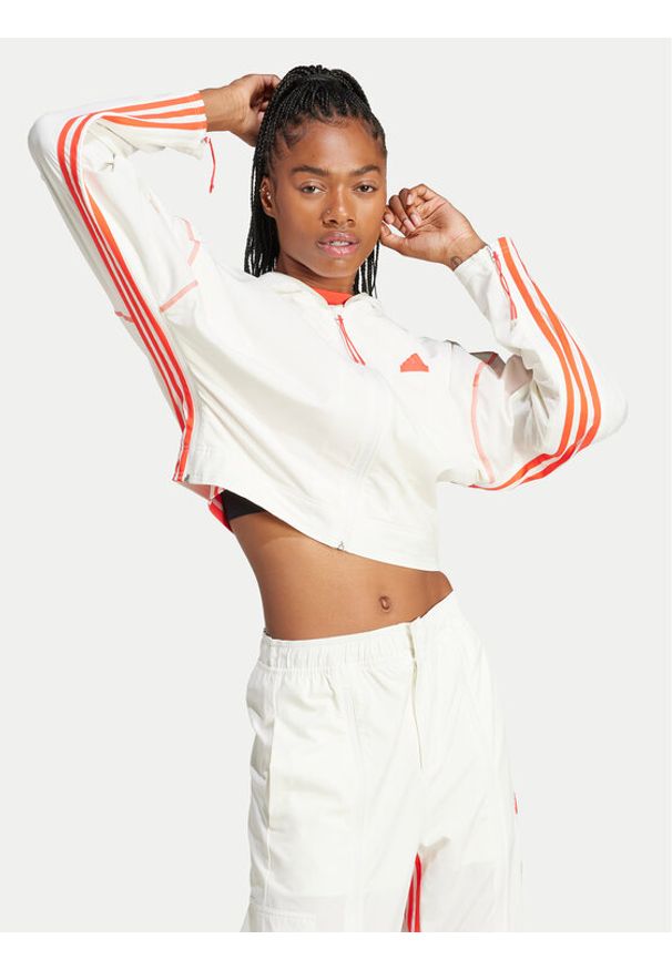 Adidas - adidas Wiatrówka Dance All-Gender Versatile IS0889 Biały Loose Fit. Kolor: biały. Materiał: syntetyk