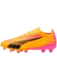 Puma - Męskie Buty Piłkarskie Ultra Match FG/AG. Kolor: różowy, pomarańczowy, wielokolorowy. Sport: piłka nożna
