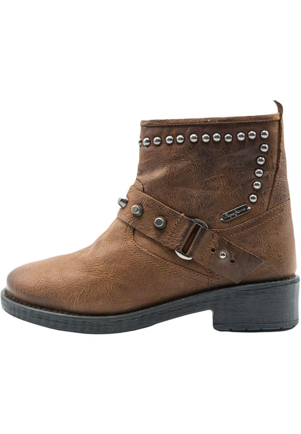 Buty Pepe Jeans Maddox Ring, Kobiety. Kolor: brązowy. Materiał: skóra, materiał. Sport: turystyka piesza