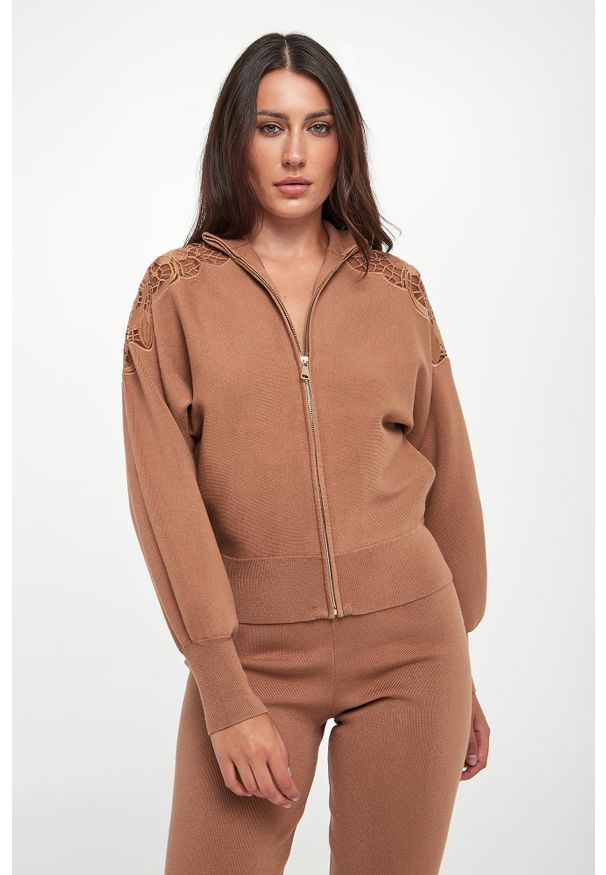 Twinset Milano - Sweter damski zapinany na zamek TWINSET