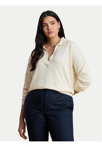 Lauren Ralph Lauren - LAUREN RALPH LAUREN Sweter 200P14056001 Kremowy Regular Fit. Kolor: kremowy. Materiał: bawełna #3