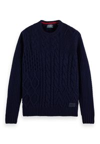 Scotch & Soda Sweter 169257 Granatowy Regular Fit. Kolor: niebieski. Materiał: syntetyk #1