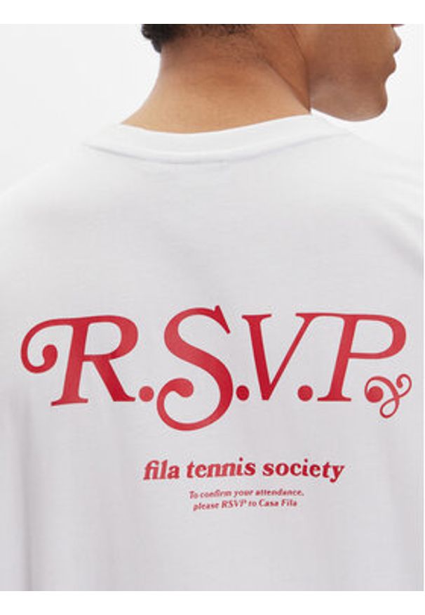 Fila T-Shirt Lengeweg FAM0907 Biały Regular Fit. Kolor: biały. Materiał: bawełna