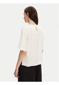 TOMMY HILFIGER - Tommy Hilfiger T-Shirt WW0WW45900 Écru Relaxed Fit. Materiał: wiskoza