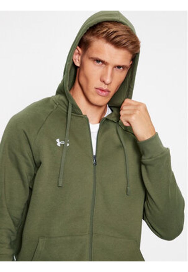 Under Armour Bluza Ua Rival Fleece Fz Hoodie 1379767 Khaki Loose Fit. Kolor: brązowy. Materiał: bawełna