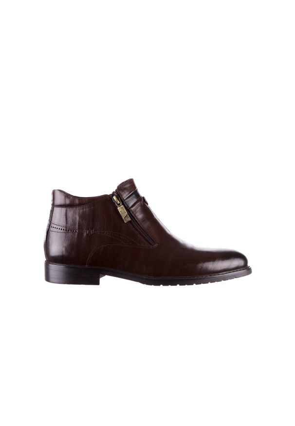 Botki John Doubare YGFR-Z106-306-2 Brown 104264, Brązowy, Skóra naturalna - 44. Zapięcie: zamek. Kolor: brązowy. Materiał: skóra. Sezon: zima. Styl: klasyczny