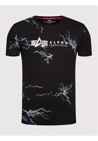 Alpha Industries T-Shirt Lightning Aop 106500 Czarny Regular Fit. Kolor: czarny. Materiał: bawełna #3