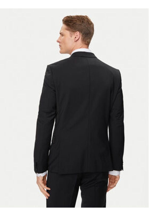 Hugo Garnitur 50450994 Czarny Extra Slim Fit. Kolor: czarny. Materiał: wełna