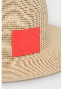 Armani Exchange kapelusz kolor beżowy. Kolor: beżowy #4