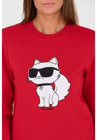 Karl Lagerfeld - KARL LAGERFELD Czerwona damska bluza Ikonik 2.0, Rozmiar M. Kolor: czerwony #4