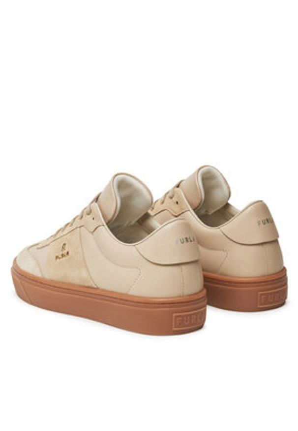 Furla Sneakersy Enjoy Lace-Up YI79ENJ BX3712 PT 8E000 Écru. Materiał: skóra