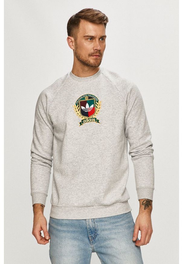 adidas Originals - Bluza. Okazja: na co dzień. Kolor: szary. Wzór: nadruk. Styl: casual