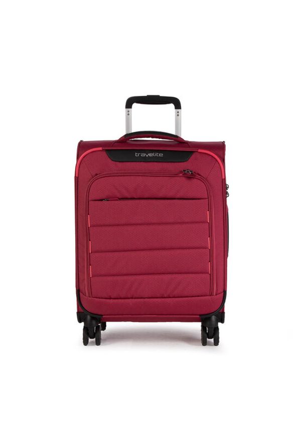 Mała Materiałowa Walizka Travelite. Kolor: czerwony. Materiał: materiał