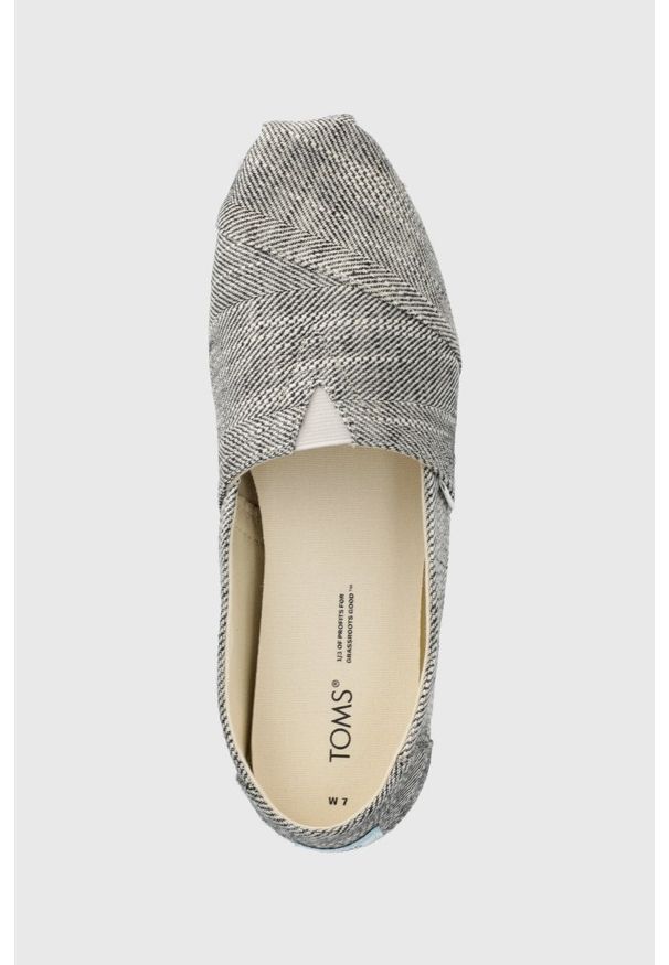 Toms espadryle Alpargata kolor czarny. Kolor: czarny. Materiał: guma, materiał. Obcas: na obcasie. Wysokość obcasa: niski