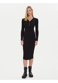 Morgan Sukienka dzianinowa 252-RMEXAS Czarny Slim Fit. Kolor: czarny. Materiał: syntetyk