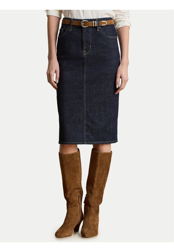 Lauren Ralph Lauren - LAUREN RALPH LAUREN Spódnica ołówkowa 200P14644001 Niebieski Regular Fit. Kolor: niebieski. Materiał: bawełna