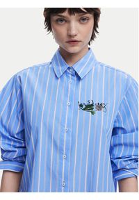 Desigual Koszula Dont Do It 25SWCW16 Niebieski Loose Fit. Kolor: niebieski. Materiał: bawełna #6