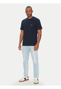 Lacoste T-Shirt TH2827 Granatowy Regular Fit. Kolor: niebieski. Materiał: bawełna