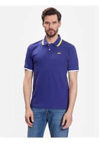 La Martina Polo VMP006 PK001 Niebieski Slim Fit. Typ kołnierza: polo. Kolor: niebieski. Materiał: bawełna