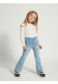 Sinsay - Jeansy flare z efektem sprania - niebieski. Kolor: niebieski #1