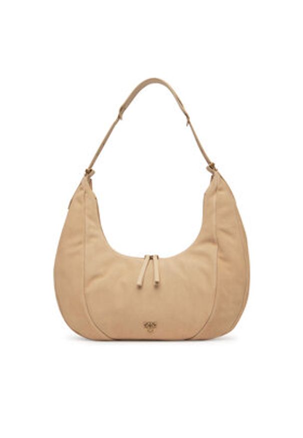Pinko - PINKO Torebka Slouchy Hobo Big PE 25 PLTT 104295 A29N Beżowy. Kolor: beżowy. Materiał: skórzane, zamszowe